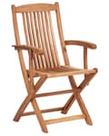 Miniatyrbilde 5 av 11: Sett med 2 Hagespisestoler i Lyst Tre med Taupe Puter Akasietre Ramme Sammenleggbar Rustikk Design