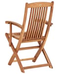Miniatyrbilde 7 av 11: Sett med 2 Hagespisestoler i Lyst Tre med Taupe Puter Akasietre Ramme Sammenleggbar Rustikk Design