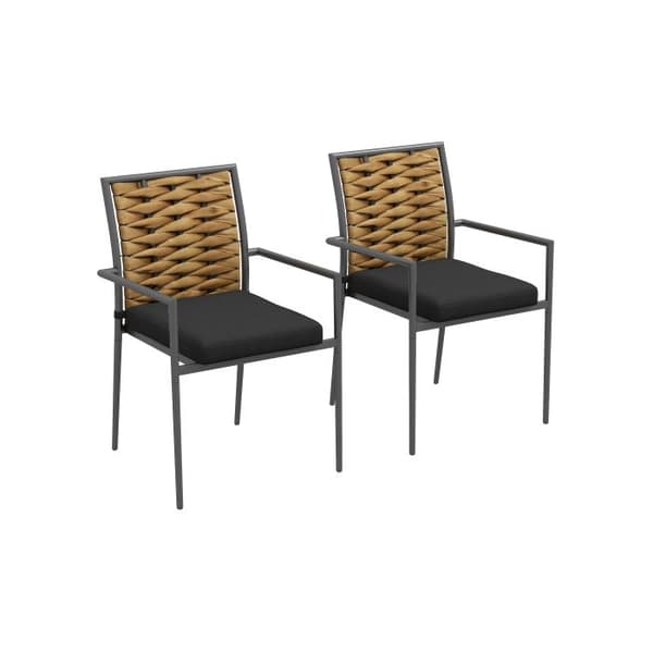 Outsunny Utomhusstol Chaise de jardin, allt väder, modern design, 57 x 58 x 87 cm, svart
