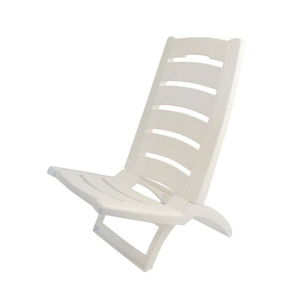 Vit plaststrandstol