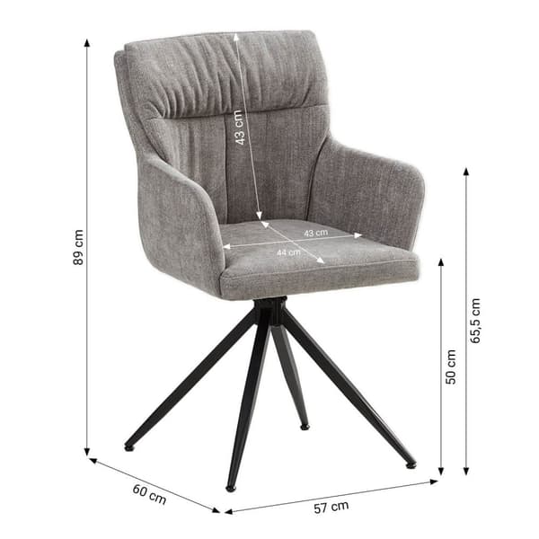 Matsalsstolsset, 57x89x60 cm, Grå