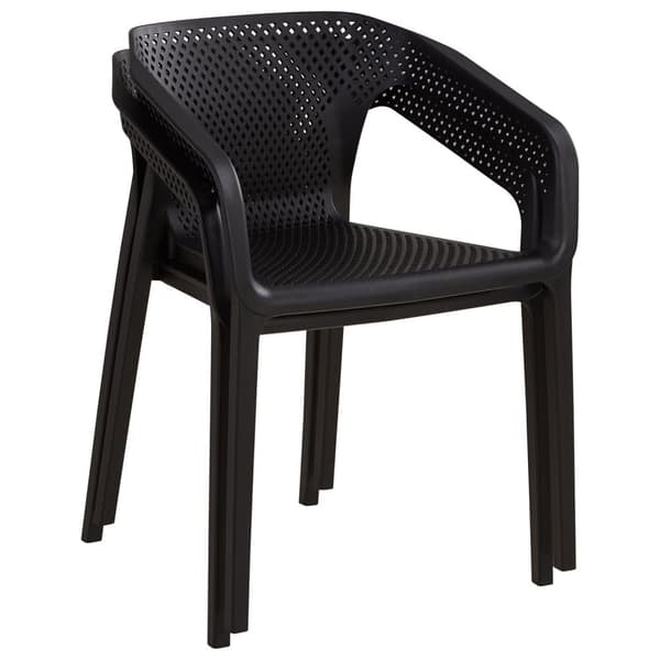 Trädgårdsstol Set, 55x74.5x54 cm, Svart
