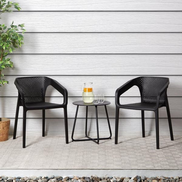 Trädgårdsstol Set, 55x74.5x54 cm, Svart