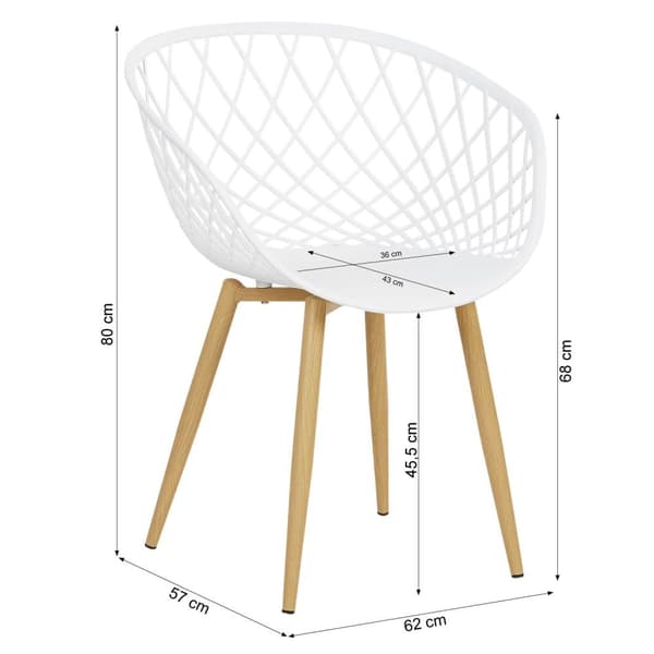 Trädgårdsstol Set, 62x80x57 cm, Vit