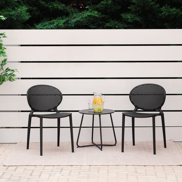 Trädgårdsstol Set, 41x77.5x48 cm, Svart