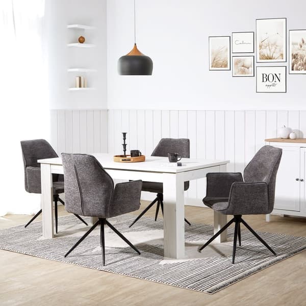 Matstolsset, Moderna Äggstolar Chenille Garn Grå Fåtöljer, 61x92.5x60 cm, Grå