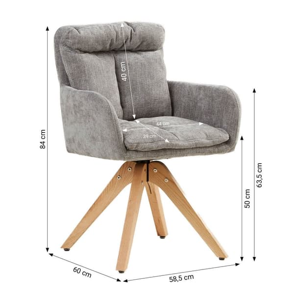 Matsalsstolsset, 58.5x84x60 cm, Grå