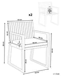 Miniatyrbilde 3 av 11: Sett med 2 Hagespisestoler med Puter Lysegrøne Sertifisert Akasietre Polyester Rustikk Stil