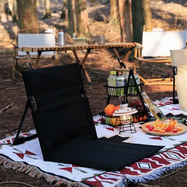 Lollanda Vikbar Strandstol med Ryggstöd - Lättviktig och Hållbar med förvaringsväska, Hopfällbar Solstol / Campingstol