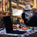 Miniatyrbild 5 av 5: Lollanda Vikbar Strandstol med Ryggstöd - Lättviktig och Hållbar med  förvaringsväska, Hopfällbar Solstol / Campingstol