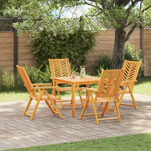 Reclining Garden Chairs 4 pcs Massivt Akaciaträ