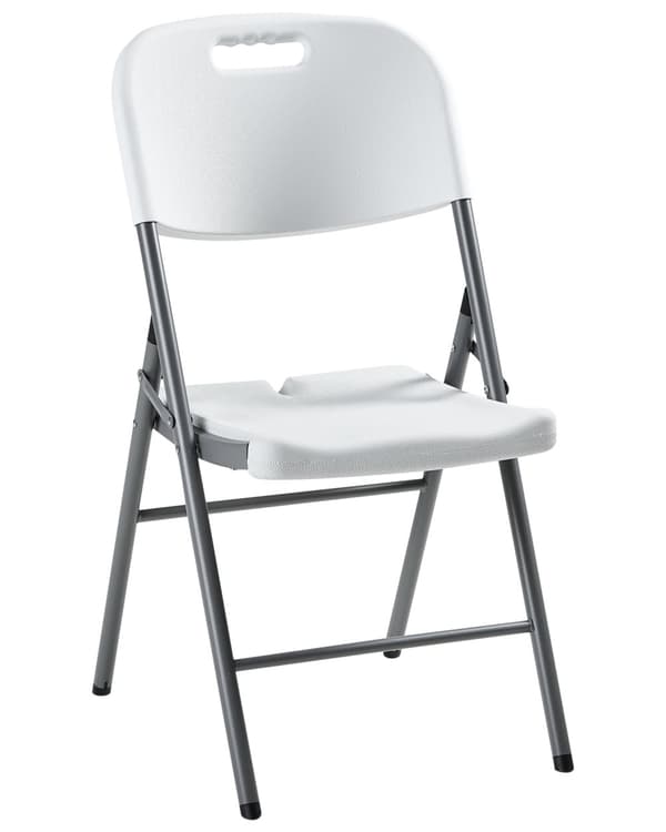 Sett med 2 Spisestoler i Syntetisk Materiale Hvit Utendørs uten Armlener Moderne Stil