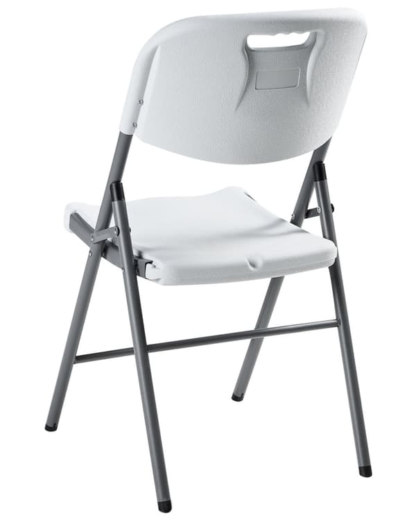 Sett med 2 Spisestoler i Syntetisk Materiale Hvit Utendørs uten Armlener Moderne Stil