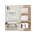 Miniatyrbild 3 av 6: Gungstol med pall, loungestol, loungestol med armlener, teddy bear fløyel stoff