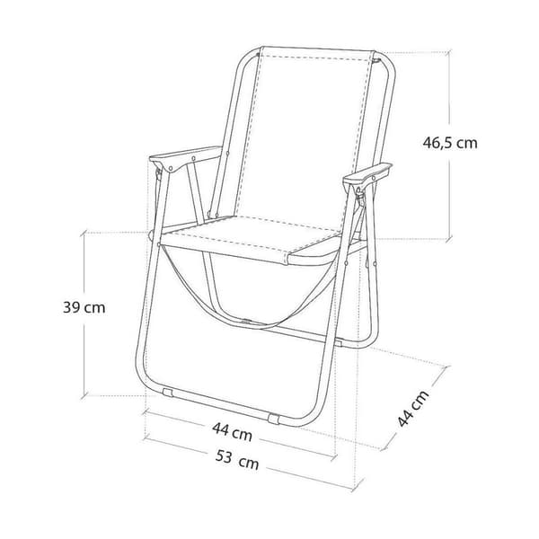Strandstol Aktive Mediterran Vit Turkos 53 x 44 x 76 cm