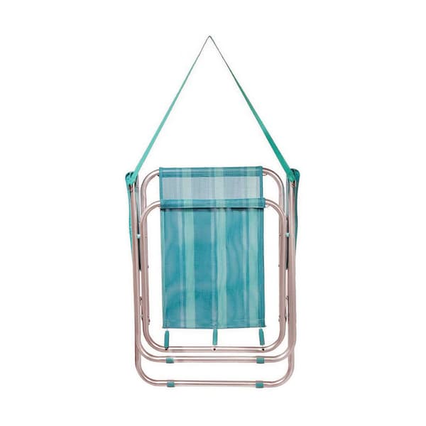 Strandstol Aktive Mediterran Vit Turkos 53 x 44 x 76 cm