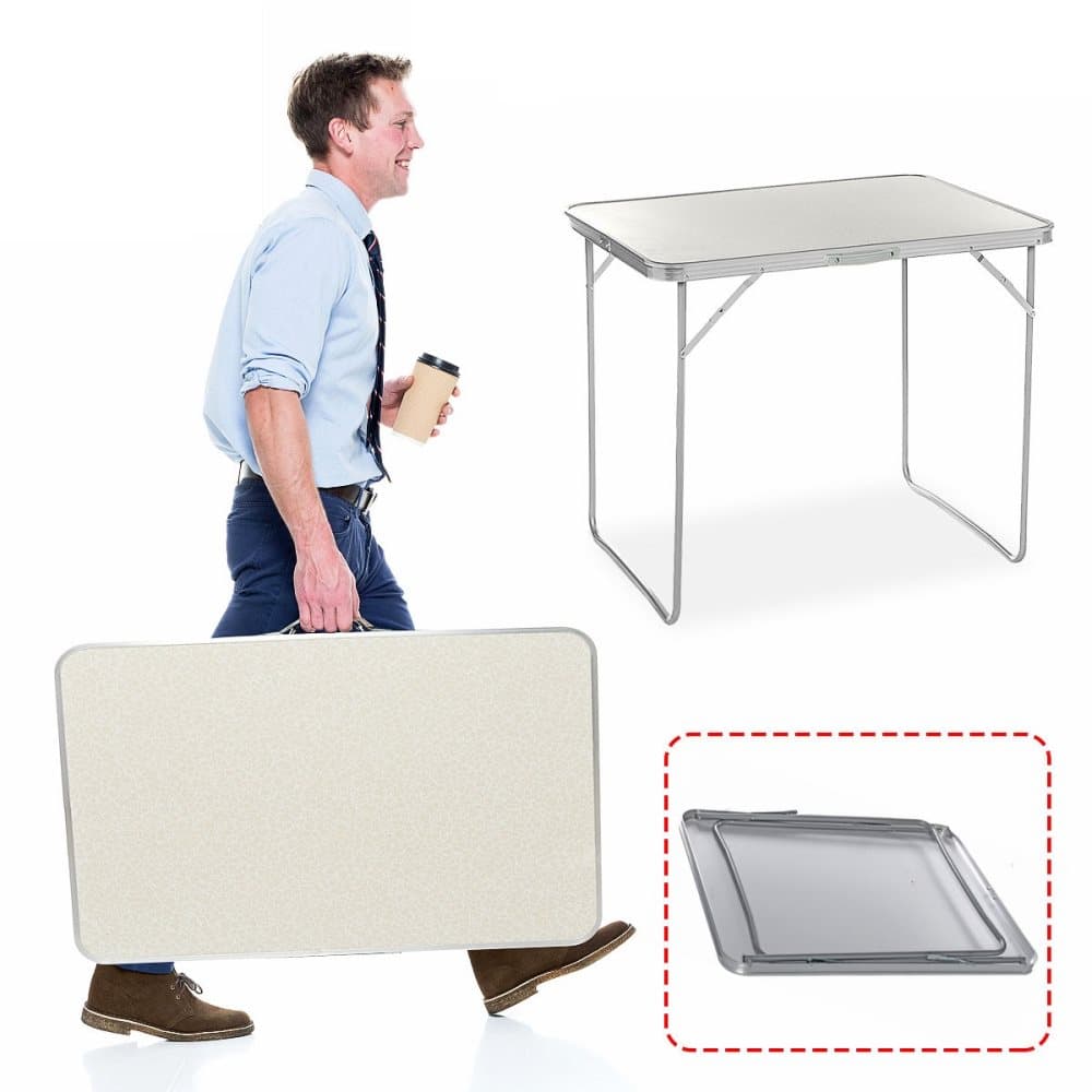 Campingbord, hopfällbart portabelt hopfällbart grillbord järnrör för utomhuscamping grill 70 * 50/80 * 60 cm