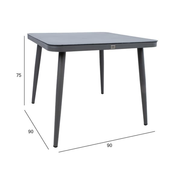 Bord ANDROS 90x90xH75cm, grå