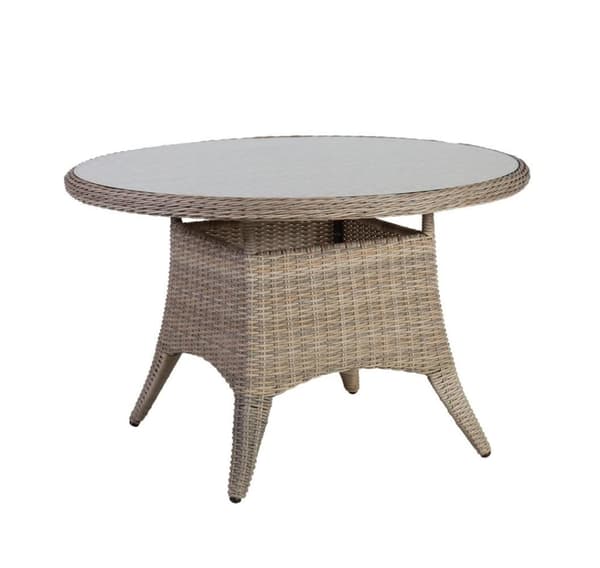 Puutarharyhmä PACIFIC 4-tuolia (10494) D120xH75cm, alumiinirunko muovipunoksella, väri: harmaanbeige
