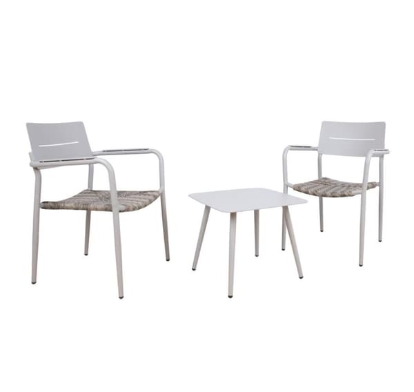 Balkonsæt COCORA bord, 2 stole, taupe