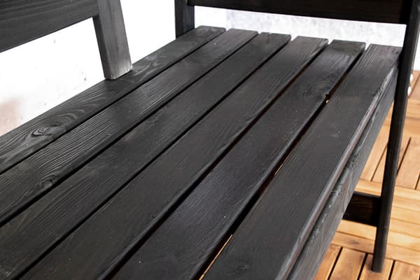 Friesen trädgårdsbänk - Trä - Svart - 133 x 40 x 75 cm