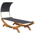 Miniatyrbillede 2 af 6: loungeseng med baldakin 100x200x126 cm bøjet træ antracitgrå
