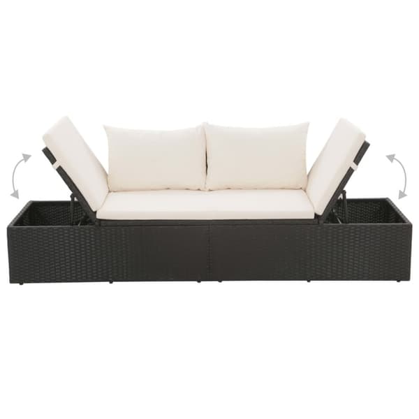 solseng sort 195 x 60 cm polyrattan