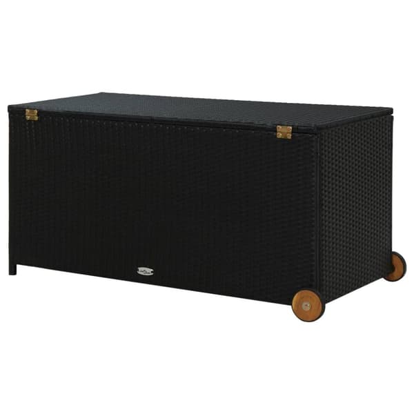 Puutarhan säilytyslaatikko musta 120x65x61 cm polyrottinki