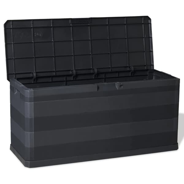 udendørs opbevaringskasse sort 117 x 45 x 56 cm
