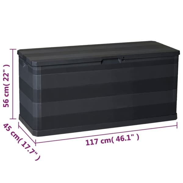 udendørs opbevaringskasse sort 117 x 45 x 56 cm
