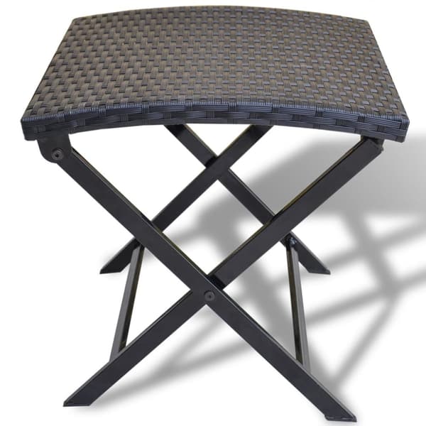 foldbar taburet polyrattan sort