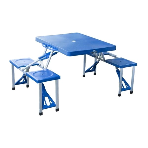 Transportabel campingbord, foldbart design, 4 sæderstole, 002