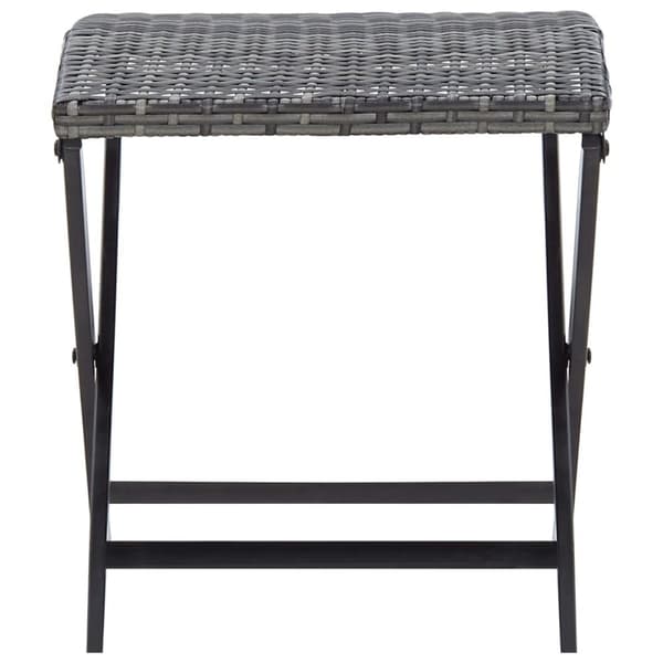 foldbar taburet polyrattan grå