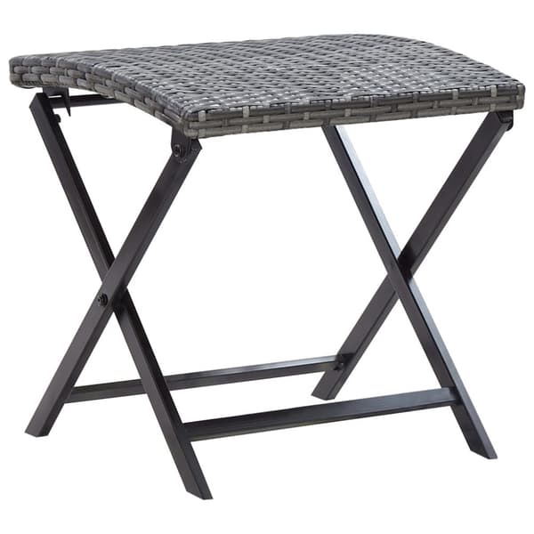 foldbar taburet polyrattan grå