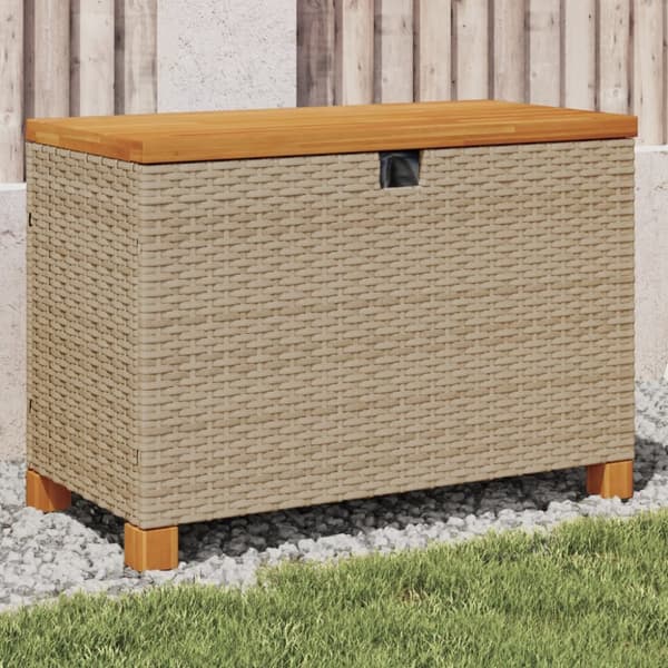 Puutarhan säilytyslaatikko beige 80x40x48 cm polyrottinki