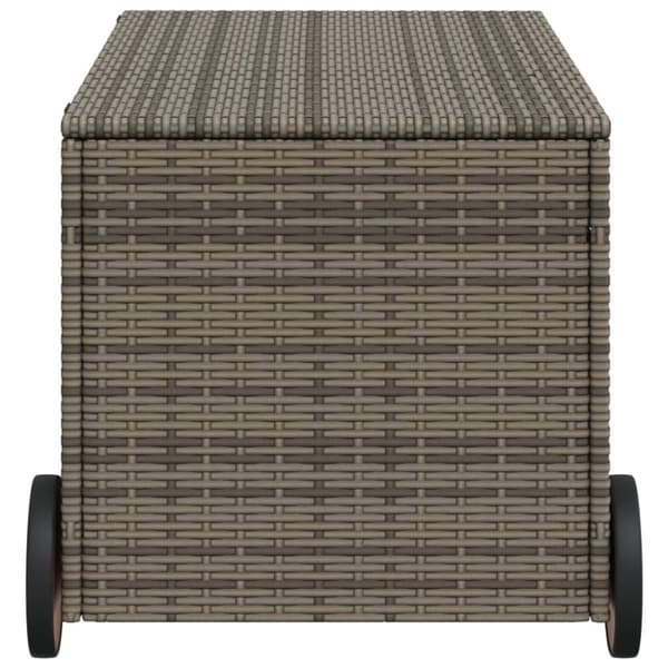 opbevaringsboks med hjul 190 l polyrattan grå