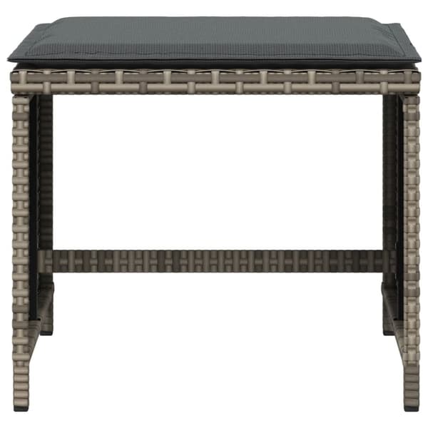 haveskamler 4 stk. med hynder 41x41x36 cm polyrattan grå