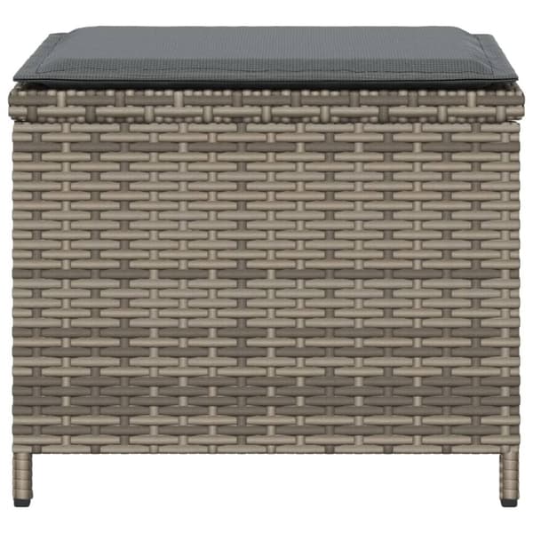 haveskamler 4 stk. med hynder 41x41x36 cm polyrattan grå