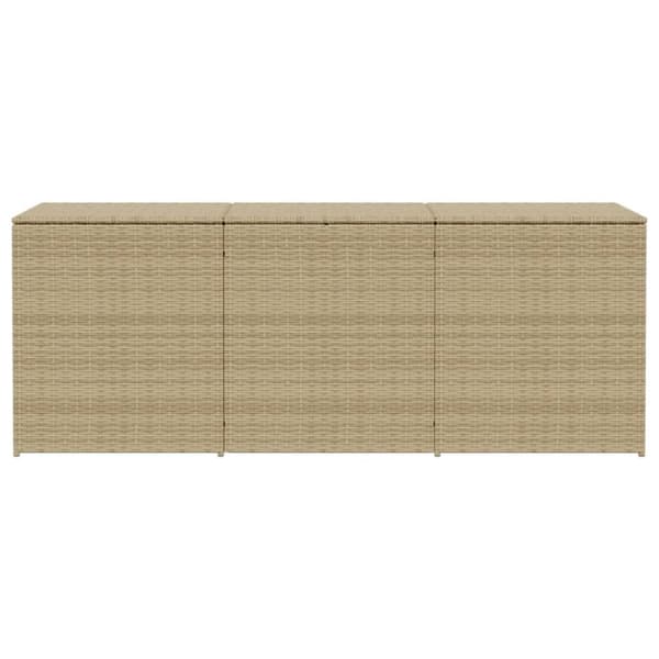 Puutarhan säilytyslaatikko beige sekoitus 984 l polyrottinki