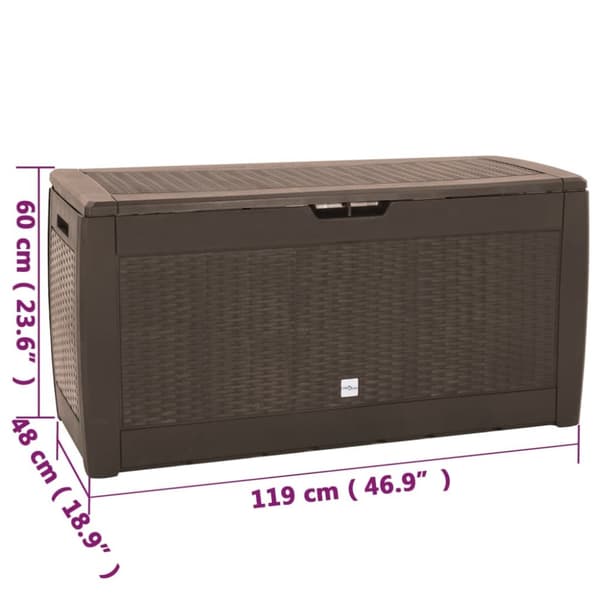 Puutarhan varastoarkku ruskea 119x48x60 cm polypropeeni