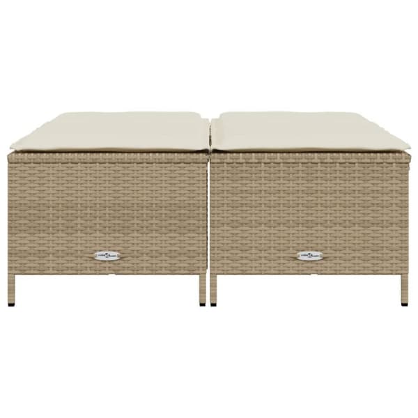 haveskamler 4 stk. med hynder polyrattan beige