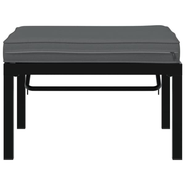 haveskammel med hynde aluminium sort