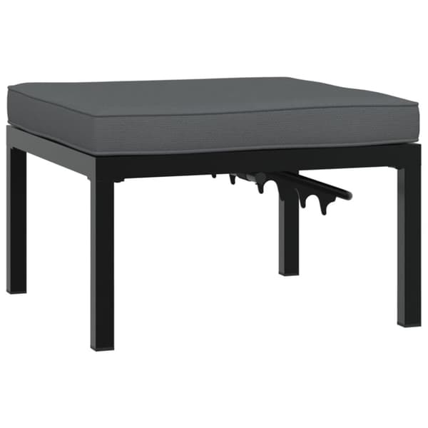 haveskammel med hynde aluminium sort