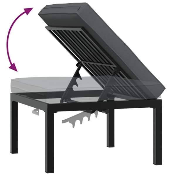 haveskammel med hynde aluminium sort