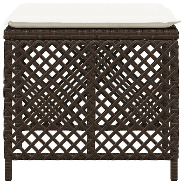 haveskamler 4 stk. med hynder 41x41x36 cm polyrattan brun