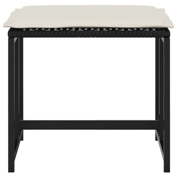 haveskamler 4 stk. med hynder polyrattan sort