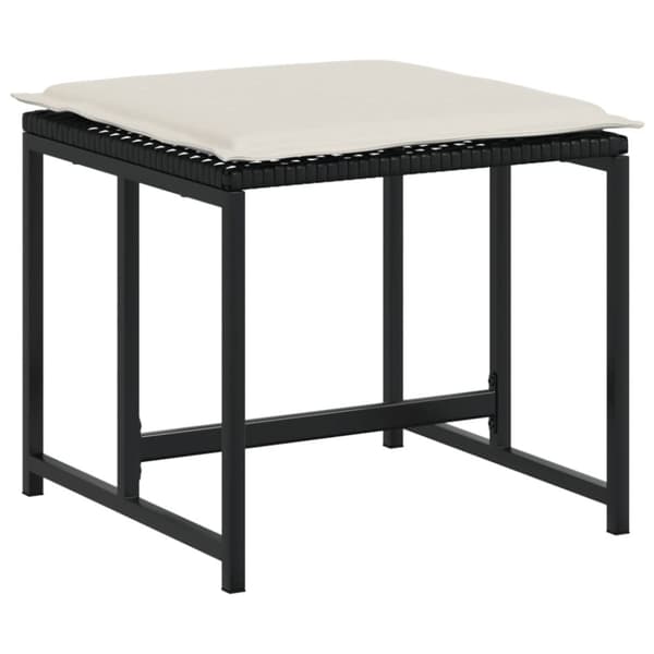 haveskamler 4 stk. med hynder polyrattan sort