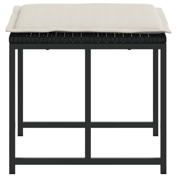haveskamler 4 stk. med hynder polyrattan sort