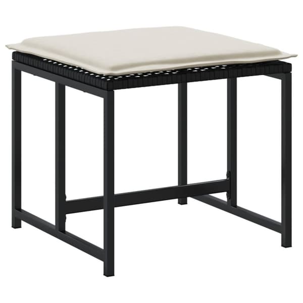 haveskamler 4 stk. med hynder polyrattan sort
