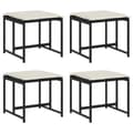Miniatyrbillede 2 af 9: haveskamler 4 stk. med hynder polyrattan sort
